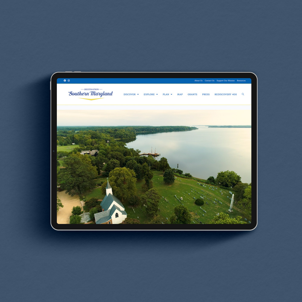 Destination Southern Maryland website, website design and development for tourism organizations