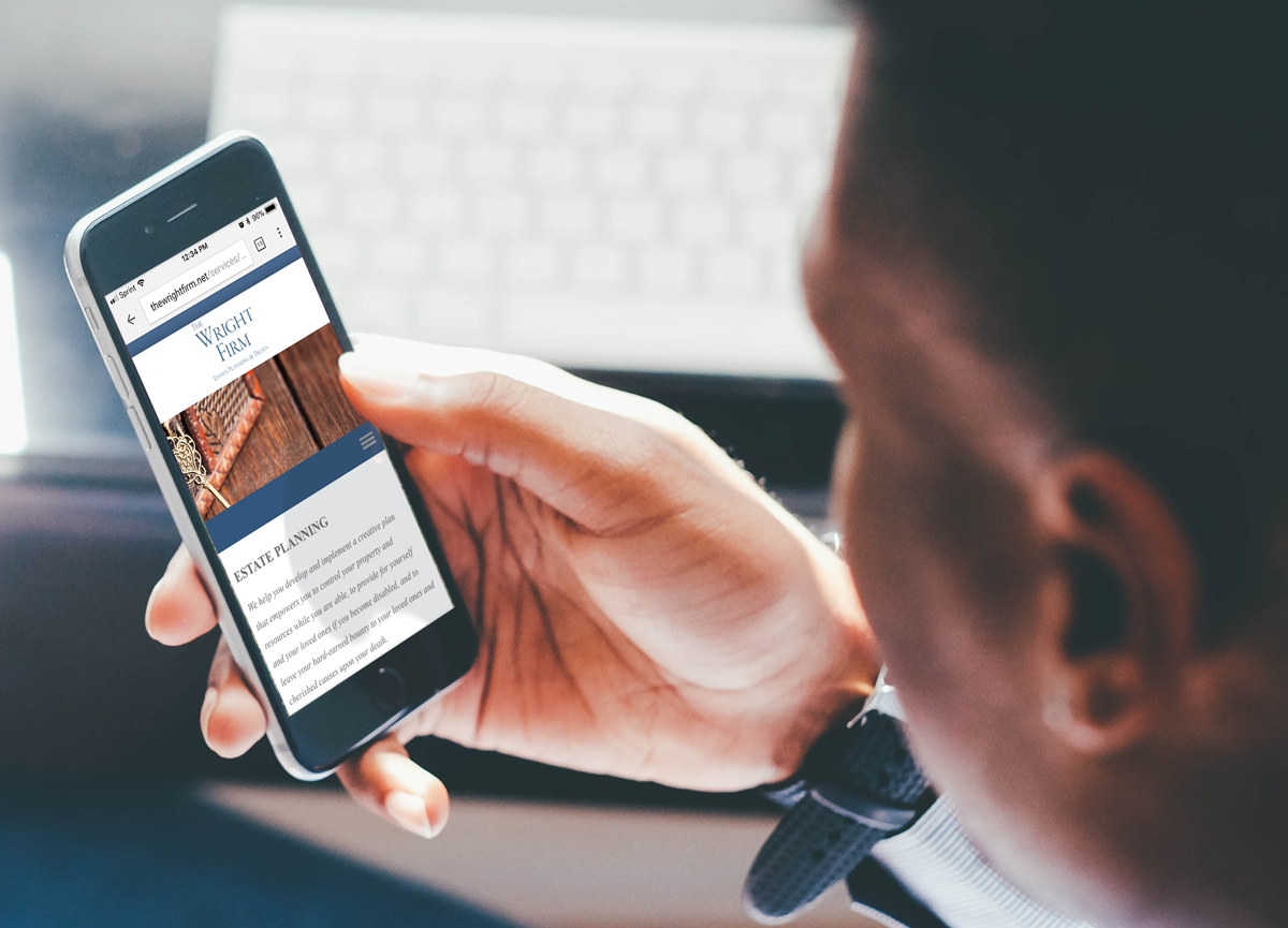 the wright firm mobile mockup